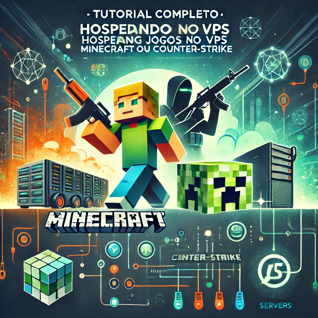 Servidor de jogos configurado no VPS para Minecraft e Counter-Strike com alta performance.